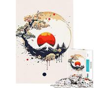 Puzzle per adulti da 1000 pezzi minimalista astratto stile giapponese divertente da fare a casa regalo di compleanno giochi rilassanti per maggiori di 14 anni (50x75cm)