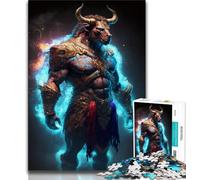 Puzzle per adulti da 1000 pezzi Minotauro corazzato per adolescenti, gioco stimolante, giocattoli, decorazione da parete, regali unici per compleanno e Natale (dimensioni 75x50cm)