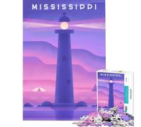 Puzzle per adulti da 1000 pezzi Mississippi gioco rilassante gioco stimolante regalo per compleanni sfida difficile (dimensioni 50x75cm)