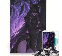 Puzzle per adulti da 1000 pezzi: Misteriosa ragazza volpe nella foresta oscura gioco pratico rilassante e stimolante per la mente regalo di compleanno regalo di viaggio 38x52cm