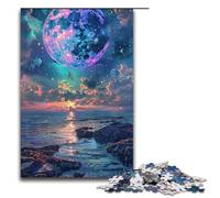 Puzzle per adulti da 1000 pezzi modello di luna al neon incredibilmente bello assemblaggio che aiuta il cervello a esercitare giocattoli avvincenti per coltivare la pazienza 1000 pezzi (38x26 cm)
