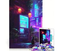 Puzzle per adulti da 1000 pezzi, modello Distributore Automatico di Gatti Cyber City, giocattolo antistress, taglio di precisione, collezione per artisti, belle arti 50x75cm