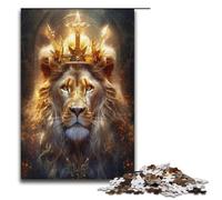 Puzzle per adulti da 1000 pezzi modello "Il leone d'oro" assemblaggio aiuta il cervello a esercitare giocattoli avvincenti per coltivare la pazienza 1000 pezzi (38x26 cm)