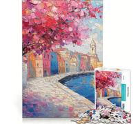 Puzzle per adulti da 1000 pezzi "Molo dei ciliegi in fiore", gioco pratico, analisi e logica, regalo per amici e familiari 38x52cm