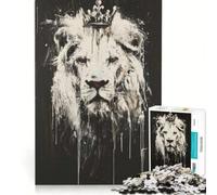 Puzzle per adulti da 1000 pezzi "Monarca delle Ombre - Leone" gioco educativo decorazione perfetta ogni pezzo è unico 38x52cm