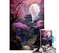 Puzzle per adulti da 1000 pezzi Monastero di Sakura Mountain gioco pratico sfida impegnativa ideale come regalo per tutta la famiglia (dimensioni 50x75cm)