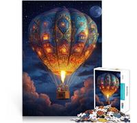 Puzzle per adulti da 1000 pezzi Mongolfiera Fatto di legno，Adatto a persone dai 14 anni in su Gioco a quiz Regalo di opere d'arte。misurare：50x75cm/19.68x29.52pollice