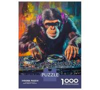 Puzzle Per Adulti Da 1000 Pezzi Monkey DJ Beats Puzzle Per Adolescenti Gioco Rompicapo Migliora La Memoria Attività Divertenti A Casa 70x50cm/1000pcs