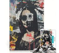 Puzzle per adulti da 1000 pezzi Monna Lisa in stile Basquiat gioco pratico difficile e stimolante ideale come regalo per tutta la famiglia 50x75cm
