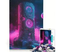 Puzzle per adulti da 1000 pezzi Monolite spaziale al neon giochi educativi taglio di precisione collezione d'artista belle arti 38x26cm