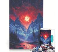 Puzzle per adulti da 1000 pezzi "Montagna della Luna di Sangue", gioco rilassante, sfida impegnativa, per rafforzare l'amore tra le coppie 38x26cm