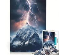 Puzzle per adulti da 1000 pezzi Montagna Fulmine Tempesta Gioco Impossibile Migliora la Memoria con pezzi a incastro di forma casuale 50x75cm