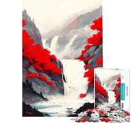 Puzzle per adulti da 1000 pezzi Montagna Rossa gioco educativo giocattolo didattico regalo di Babbo Natale segreto migliora la memoria (dimensioni 38x52cm)