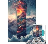 Puzzle per adulti da 1000 pezzi montagna snowboard giochi educativi giocattoli didattici opere d'arte regalo attività per famiglie (dimensioni 38x26cm)