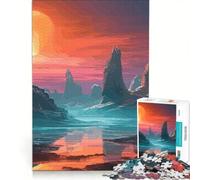 Puzzle per adulti da 1000 pezzi "Montagne e pianeti" gioco pratico impegnativo da completare collezione d'artista belle arti 50x75cm