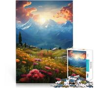 Puzzle per adulti da 1000 pezzi Montagne estive - Abisso cromatico Fatto di legno,per 14+ Decorazione perfetta Regalo per i compleanni。misurare:50x75cm/19.68x29.52pollice