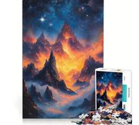 Puzzle per adulti da 1000 pezzi "Montagne magiche nebbiose" gioco pratico impegnativo da completare collezione d'artista belle arti 38x26cm