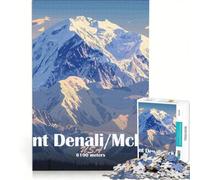 Puzzle per adulti da 1000 pezzi Monte Denali/McKinley gioco impossibile migliora la memoria con pezzi a incastro di forma casuale 50x75cm