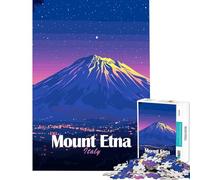 Puzzle per adulti da 1000 pezzi Monte Etna di notte Italia Giochi per famiglie sfida per l'intelligenza giocattolo avvincente ottima idea regalo un'opera d'arte (dimensioni 38x52cm)