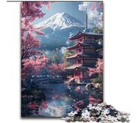 Puzzle per adulti da 1000 pezzi Monte Fuji e il Tempio. Puzzle per adulti da 1000 pezzi Natale o compleanni (dimensioni 26x38cm).