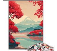 Puzzle per adulti da 1000 pezzi, Monte Fuji, Giappone, antistress, per ammazzare il tempo, lista dei desideri con Babbo Natale, 38x26cm