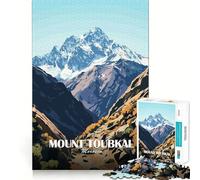 Puzzle per adulti da 1000 pezzi,Monte Toubkal,Marocco,paesaggio artistico,taglio perfetto,divertente sfida intelligente,gioco tranquillo,regalo di Natale artistico (38x26cm)