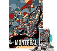 Puzzle per adulti da 1000 pezzi Montreal Canada con mappa della città dai toni della terra ideale per viaggi arte e giochi per famiglie giochi educativi e di sfida regali per donne e uomini