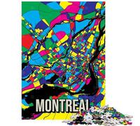 Puzzle per adulti da 1000 pezzi Montreal Canada mappa della città in stile pop art puzzle artistico da viaggio per adolescenti ideale per passare il tempo durante le vacanze come regalo o di