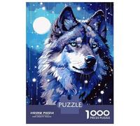 Puzzle Per Adulti Da 1000 Pezzi Moon Wolf Retro Pixel Art Puzzle Per Adulti Gioco Pratico Decorazione Perfetta Attività Divertenti A Casa 70x50cm/1000pcs