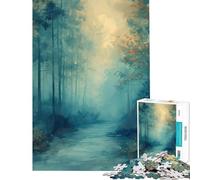 Puzzle per adulti da 1000 pezzi "Morning Forest Blues" puzzle per adolescenti giochi rilassanti regali per donne compleanni e regali unici (dimensioni 38x52cm)