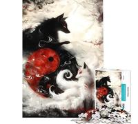 Puzzle per adulti da 1000 pezzi Morte e Vita Volpe Fantasy ideale per compleanno Natale decorazione per la casa giocattolo da parete adatto a partire dai 14 anni 50x75cm