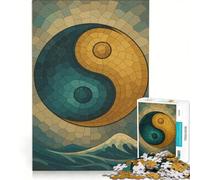 Puzzle per adulti da 1000 pezzi mosaico Yin Yang sulle onde dell'oceano gioco rilassante divertente e spiritoso regalo di compleanno regalo 50x75cm