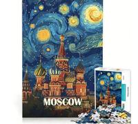 Puzzle per adulti da 1000 pezzi Mosca Russia stile Notte stellata gioco rilassante migliora la memoria compleanno e Natale 38x26cm