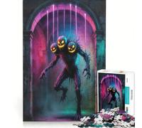 Puzzle per adulti da 1000 pezzi: Mostro zucca a tre teste in un arco di pietra gioco rompicapo assemblaggio di modelli ottimo regalo per gli appassionati di videogiochi 38x52cm