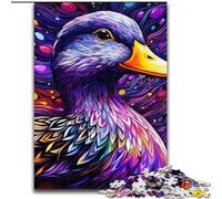 Puzzle per adulti da 1000 pezzi, motivo: anatra viola colorata, livello di difficoltà: principiante, ideale come regalo di compleanno e per le feste (dimensioni: 50x75cm).