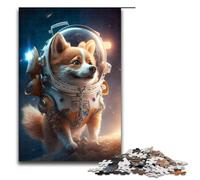 Puzzle per adulti da 1000 pezzi motivo astronauta cane Corgi puzzle in legno per adulti giochi per famiglie regali di Natale e compleanno (75x50 cm)
