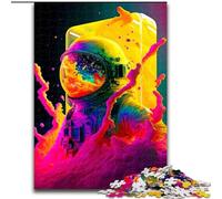 Puzzle per adulti da 1000 pezzi, motivo: astronauta colorato, in legno, idea regalo unica fai da te per la casa, 50x75cm, per feste di compleanno per uomini e donne