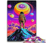Puzzle per adulti da 1000 pezzi, motivo: astronauta con fumo psichedelico Difficile da completare, ma divertente e umoristico Un arredamento e un regalo unici per la casa 50x75cm