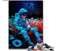 Puzzle per adulti da 1000 pezzi, motivo: astronauta e fiore, in cartone, dimensioni: 26x38cm, gioco interattivo per famiglie, decorazione fai da te per la casa, regalo rompicapo.