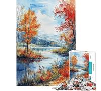 Puzzle per adulti da 1000 pezzi motivo "Autunno ed Abbraccio" un gioco antistress che migliora la memoria ed è ideale come regalo (dimensioni 38x26cm)
