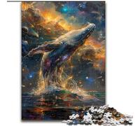 Puzzle per adulti da 1000 pezzi, motivo: balena che salta, in legno, regalo perfetto per genitori, amanti e amici - età 14+, 1000 pezzi(50x75cm)