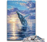 Puzzle per adulti da 1000 pezzi, motivo: balena dei sogni, aiuta il cervello a esercitare i giocattoli avvincenti per coltivare la pazienza, collezione di artisti, belle arti, 50x75cm