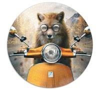 Puzzle per adulti da 1000 pezzi, motivo: Biker Fox, gioco interattivo per famiglie, decorazione fai da te per la casa, stimolante rompicapo (dimensioni 67,5x67,5 cm)