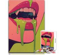 Puzzle per adulti da 1000 pezzi, motivo: bocca di melma gocciolante, gioco di sfida unico, decorazione artistica per la casa, regalo per compleanni, dimensioni: 50x75cm