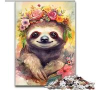 Puzzle per adulti da 1000 pezzi, motivo: bradipo colorato, in legno, regalo perfetto per bambini dai 14 anni in su, 50x75cm, rompicapo stimolante, giocattolo rilassante per adolescenti