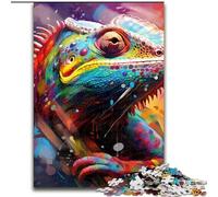 Puzzle per adulti da 1000 pezzi, motivo: Camaleonte, in legno, ideale per il divertimento in famiglia, il relax e come regalo per le feste, 50x75cm Perfetto per compleanni e feste