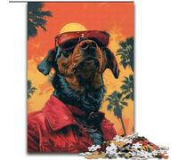 Puzzle per adulti da 1000 pezzi, motivo: cane alla moda, aiuta il cervello a esercitare i giocattoli che creano dipendenza per coltivare la pazienza, decorazione perfetta (dimensioni 26x38cm)
