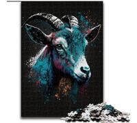 Puzzle per adulti da 1000 pezzi, motivo: capre colorate, puzzle per adulti da 1000 pezzi, per feste di compleanno per uomini e donne (dimensioni 26x38cm)