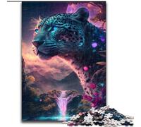 Puzzle per adulti da 1000 pezzi, motivo: cascata e giaguaro, ideale per decorare casa e ufficio, regalo perfetto per il compleanno (dimensioni 50x75cm).