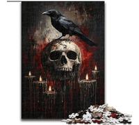Puzzle per adulti da 1000 pezzi, motivo corvo scheletro, perfetto per il divertimento in famiglia a Natale, Ringraziamento, compleanni e Pasqua, 50x75cm